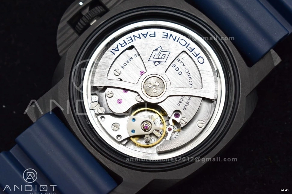 Blue Blue SBF Dial P900 Rubber Best on Carbotech W Strap 1:1 Edition PAM1232 0406